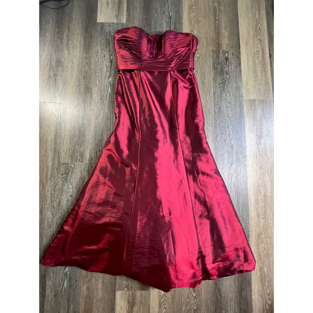 Modern Maids Gown Women 14 Burgundy Iridescent Taffeta Strapless Mermaid M1306